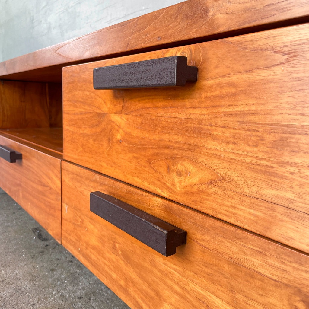 Teak TV Console with Steel Frame