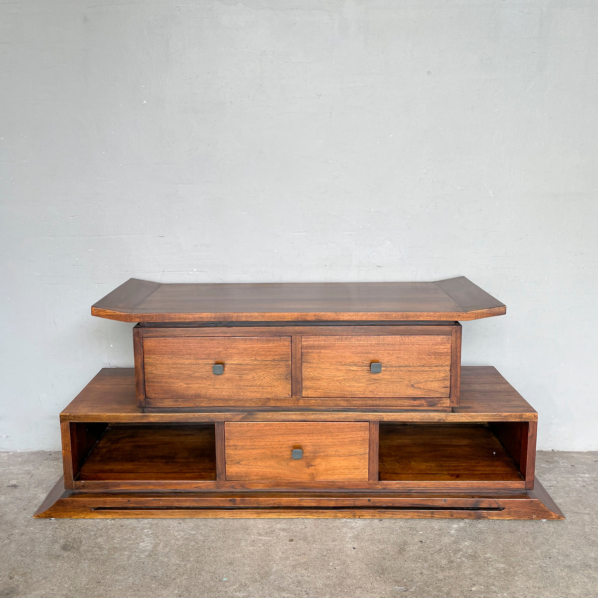 Refurbished Tiered Wooden Console