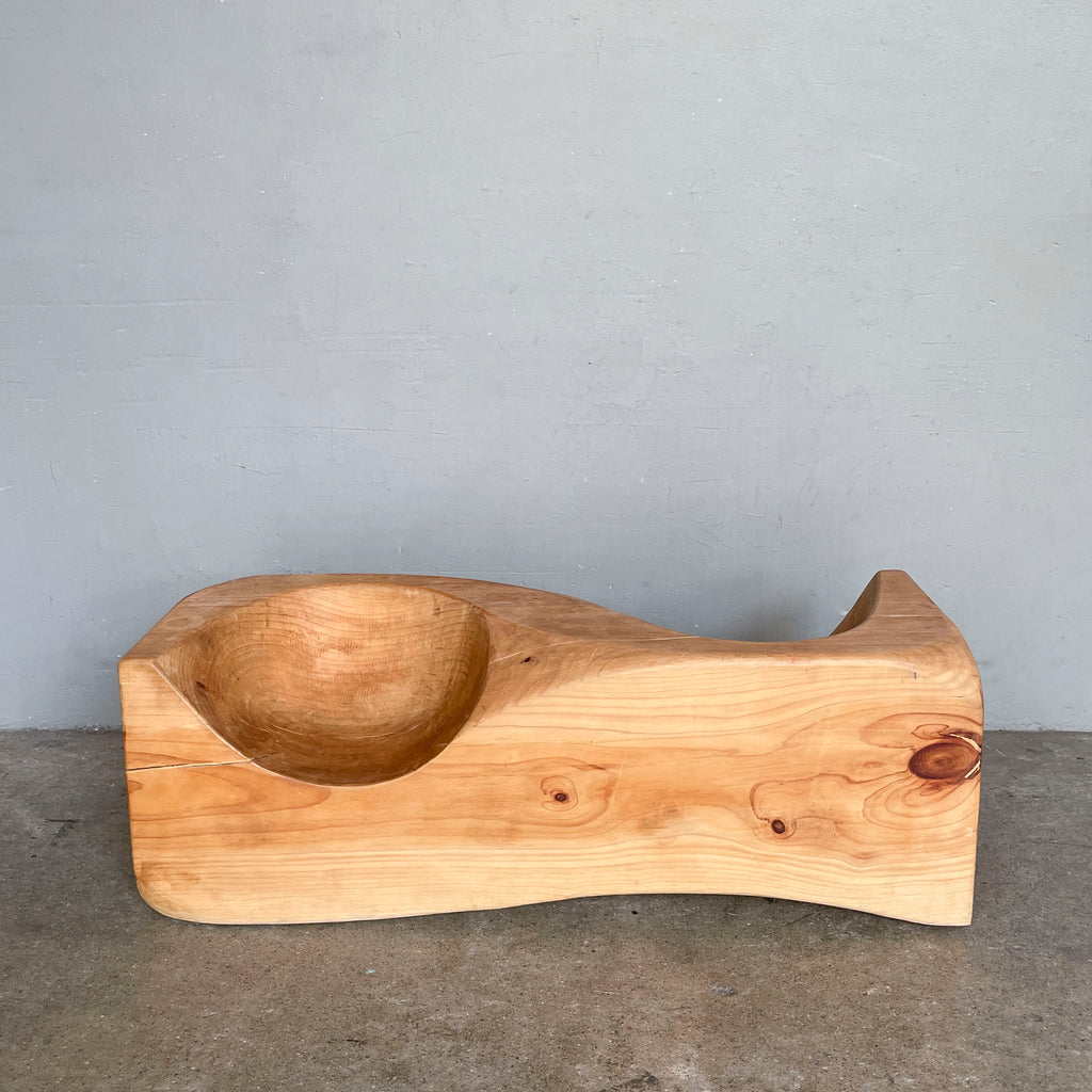 Carved Double Seat Solid Wood Bench