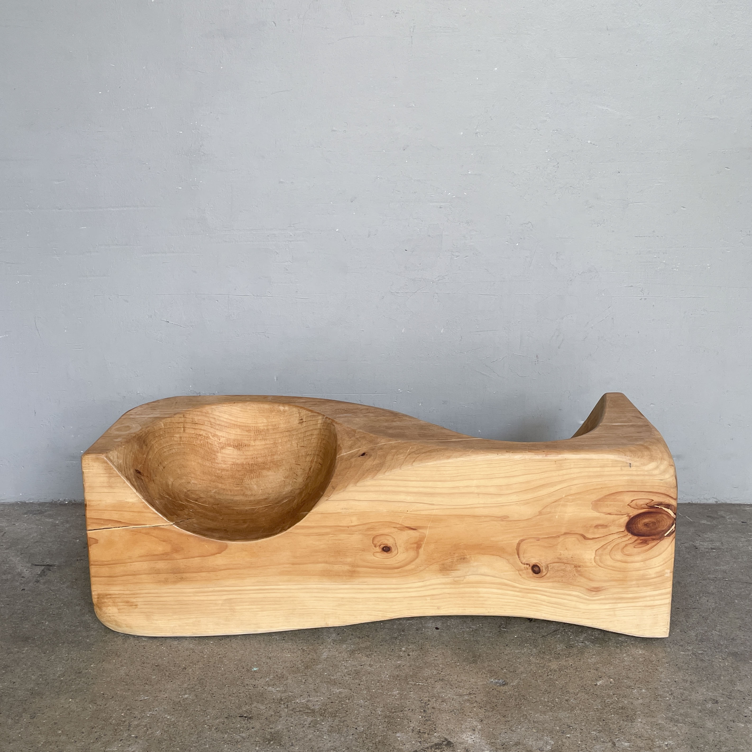 Carved Double Seat Solid Wood Bench
