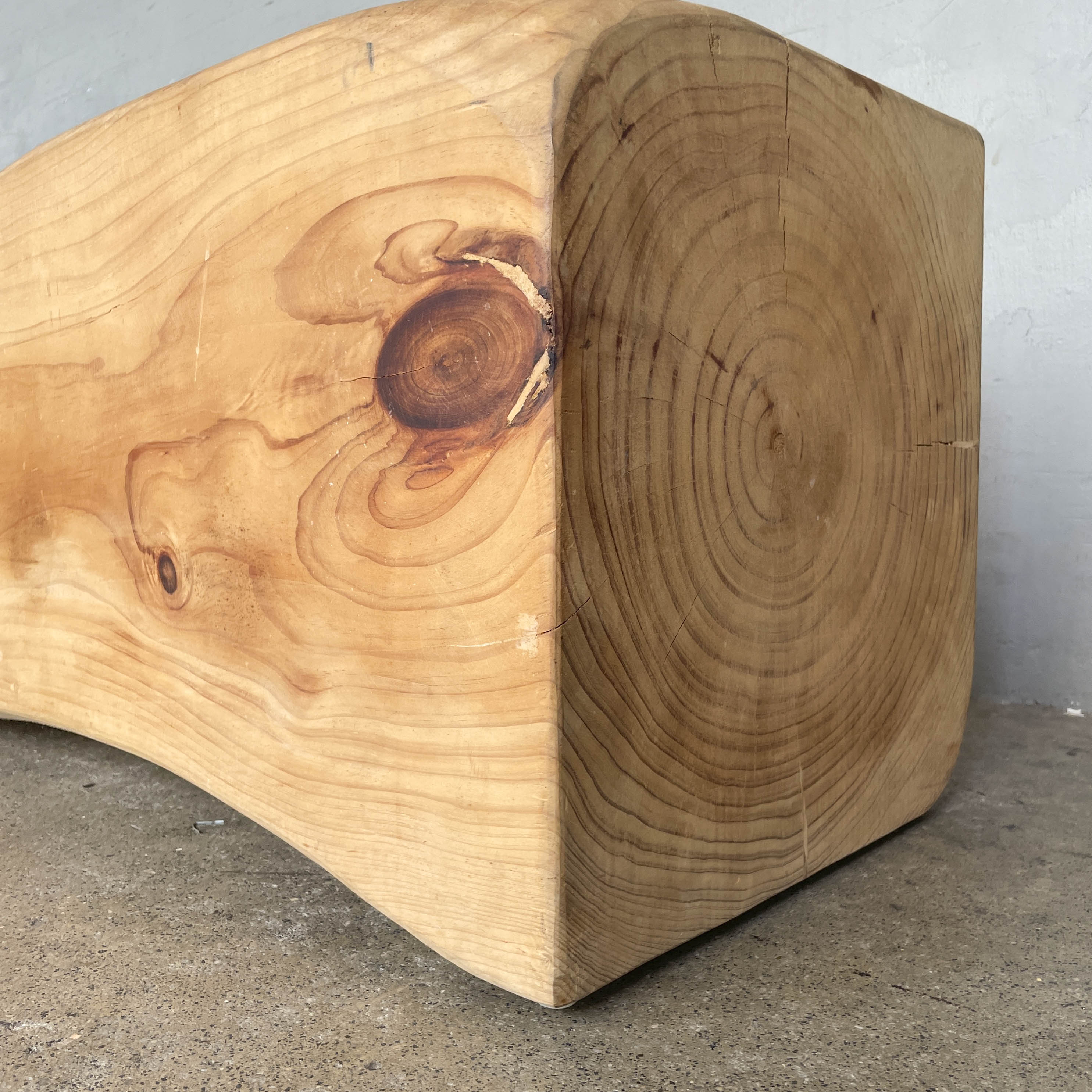 Carved Double Seat Solid Wood Bench