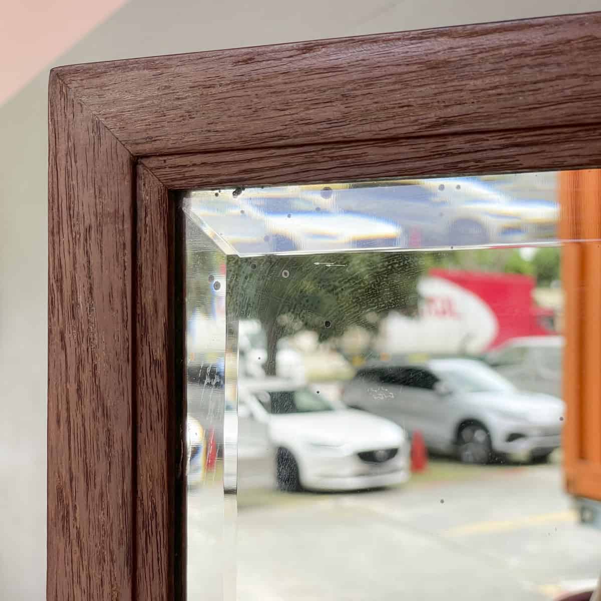 Vintage Teak Dressing Table with Tri-Fold Mirror