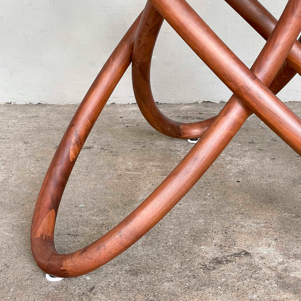 Glass Top Dining Table with Interlocking Ring Base