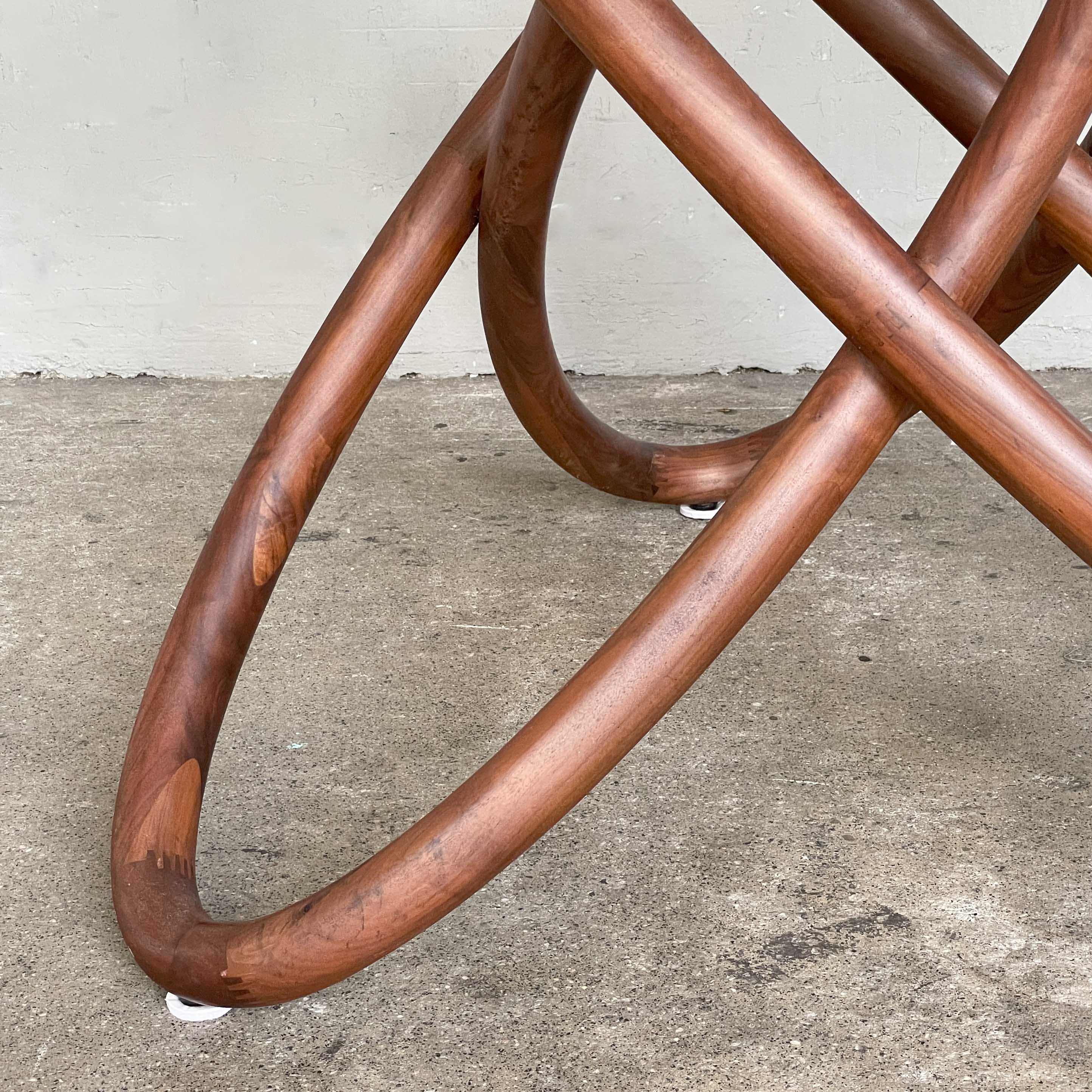 Glass Top Dining Table with Interlocking Ring Base