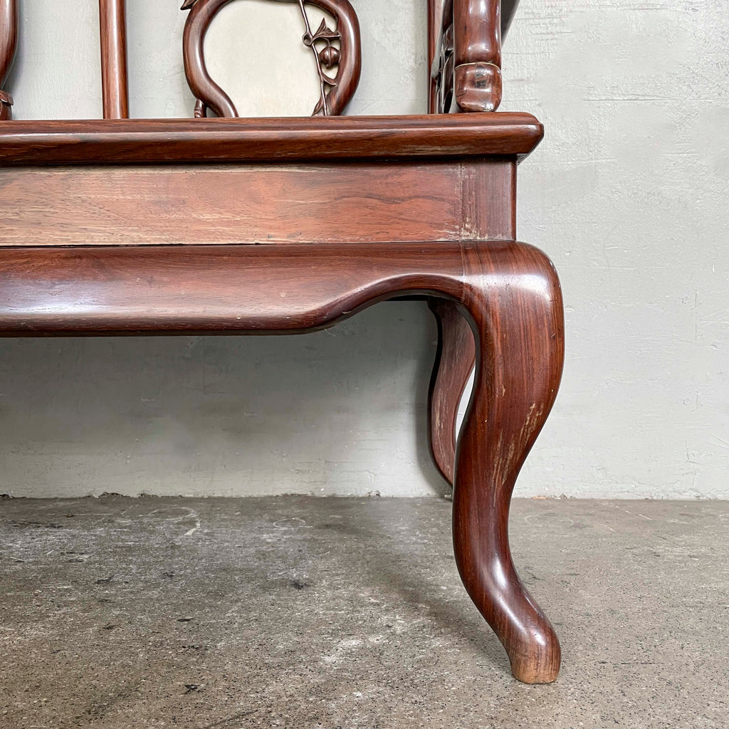 Chinese Blackwood Sofa with "Peach" Marble Backrest