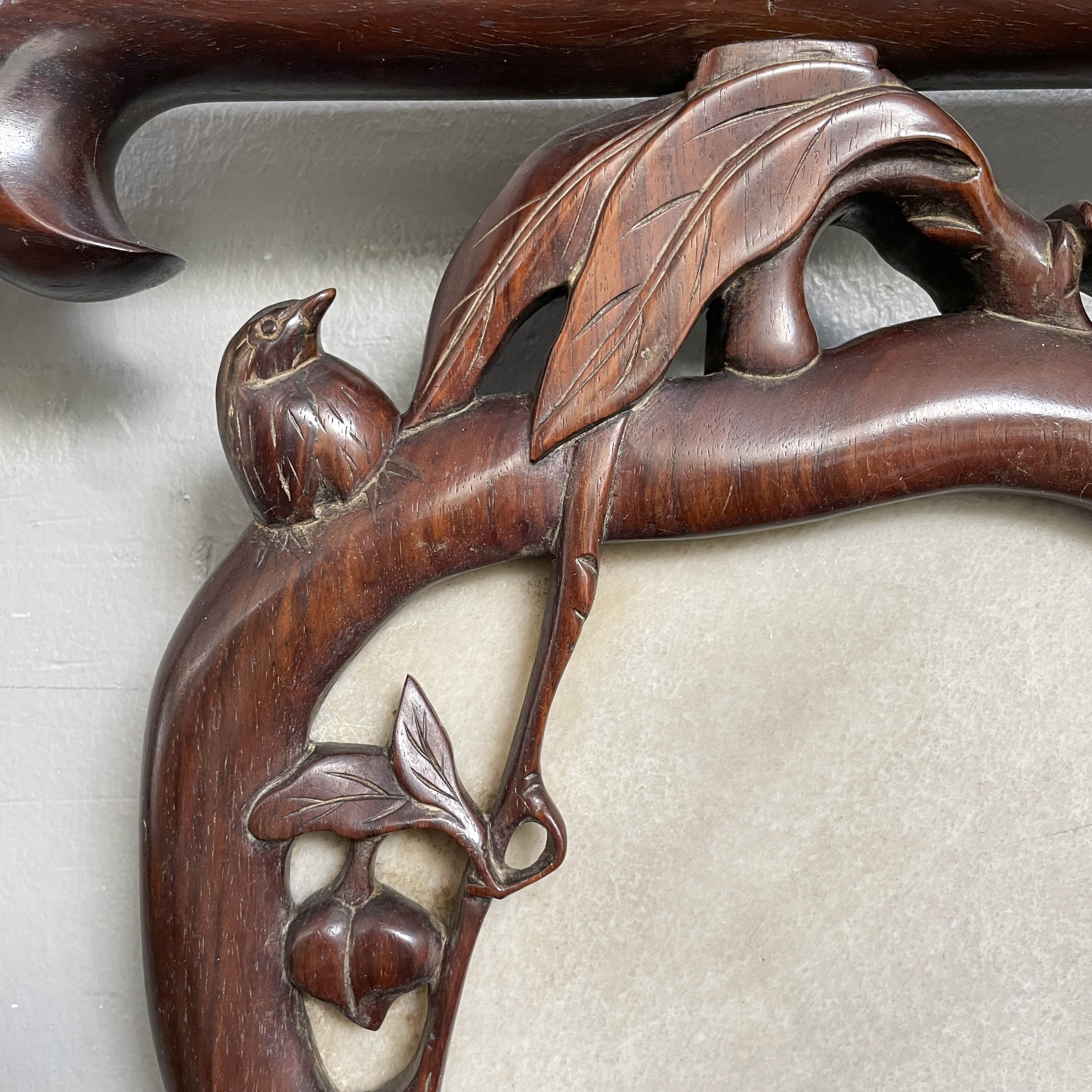 Chinese Blackwood Sofa with "Peach" Marble Backrest