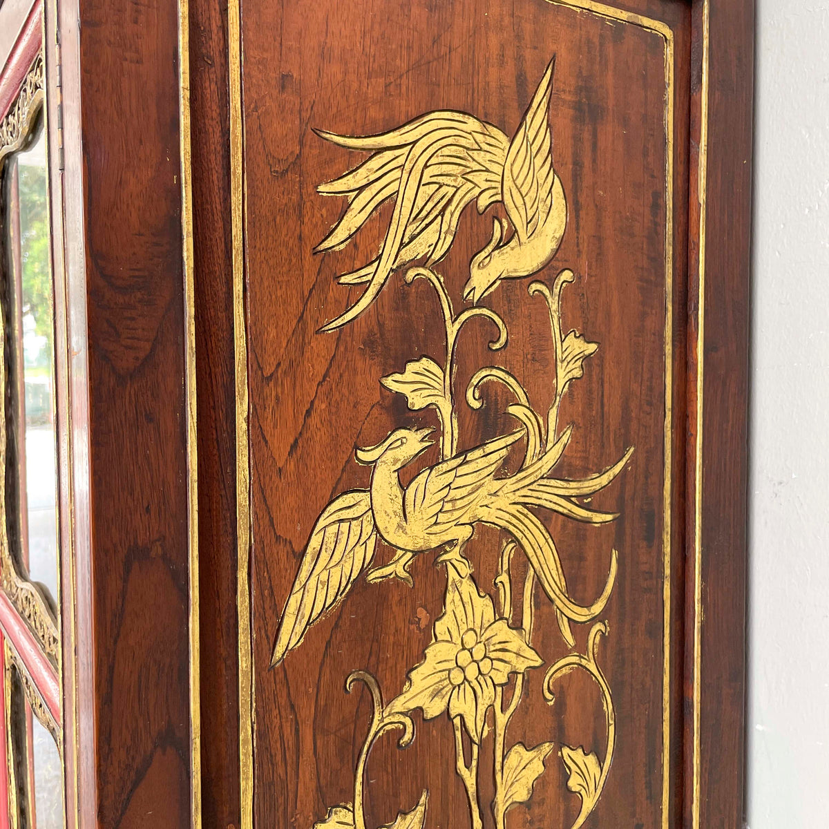Peranakan-Style Carved Cabinet with Gilt Panels