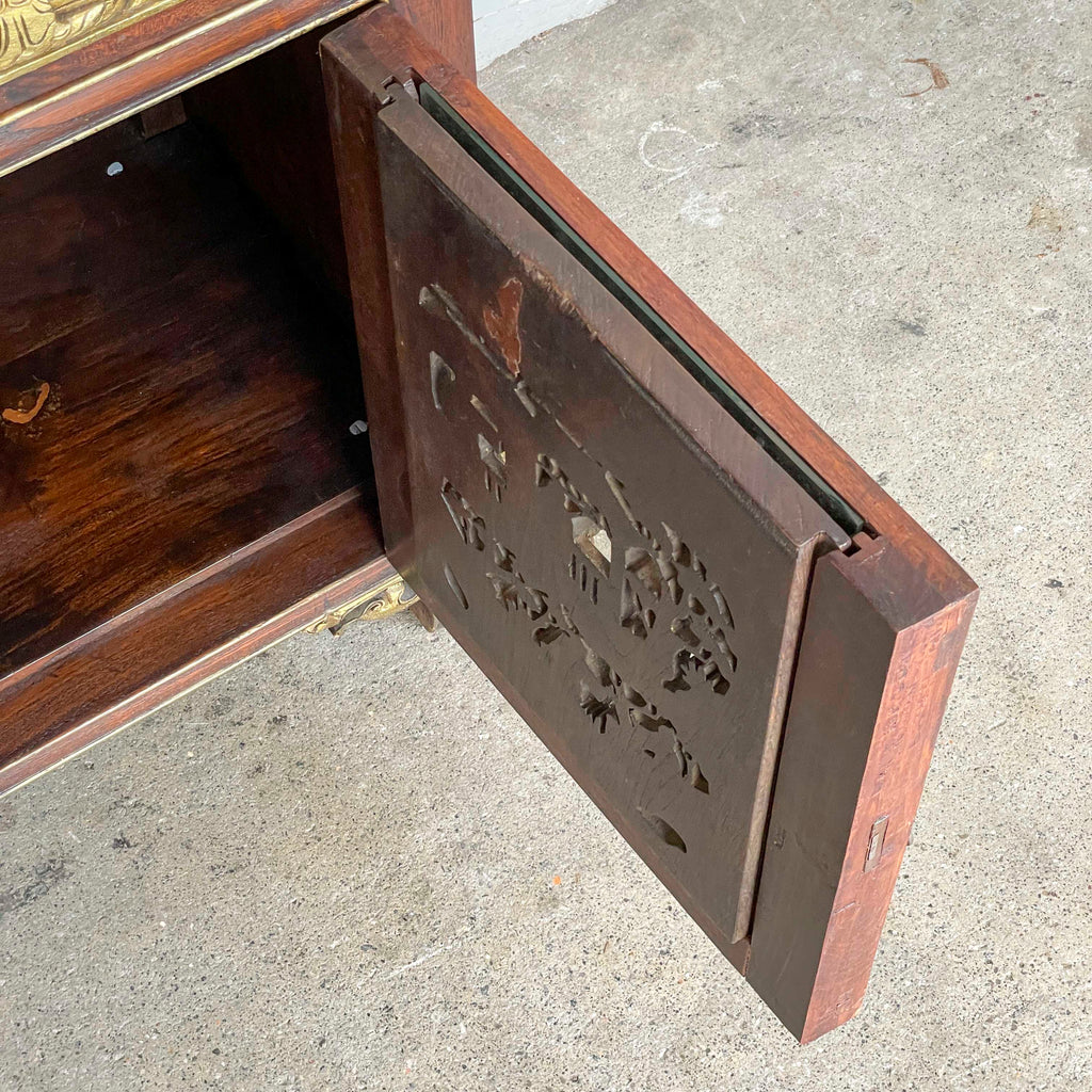 Peranakan-Style Carved Cabinet with Gilt Panels