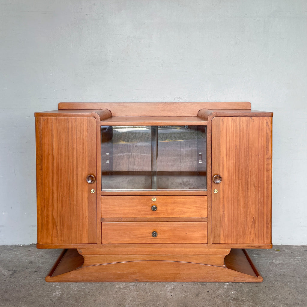 Refurbished Burmese Teak Pedestal Sideboard