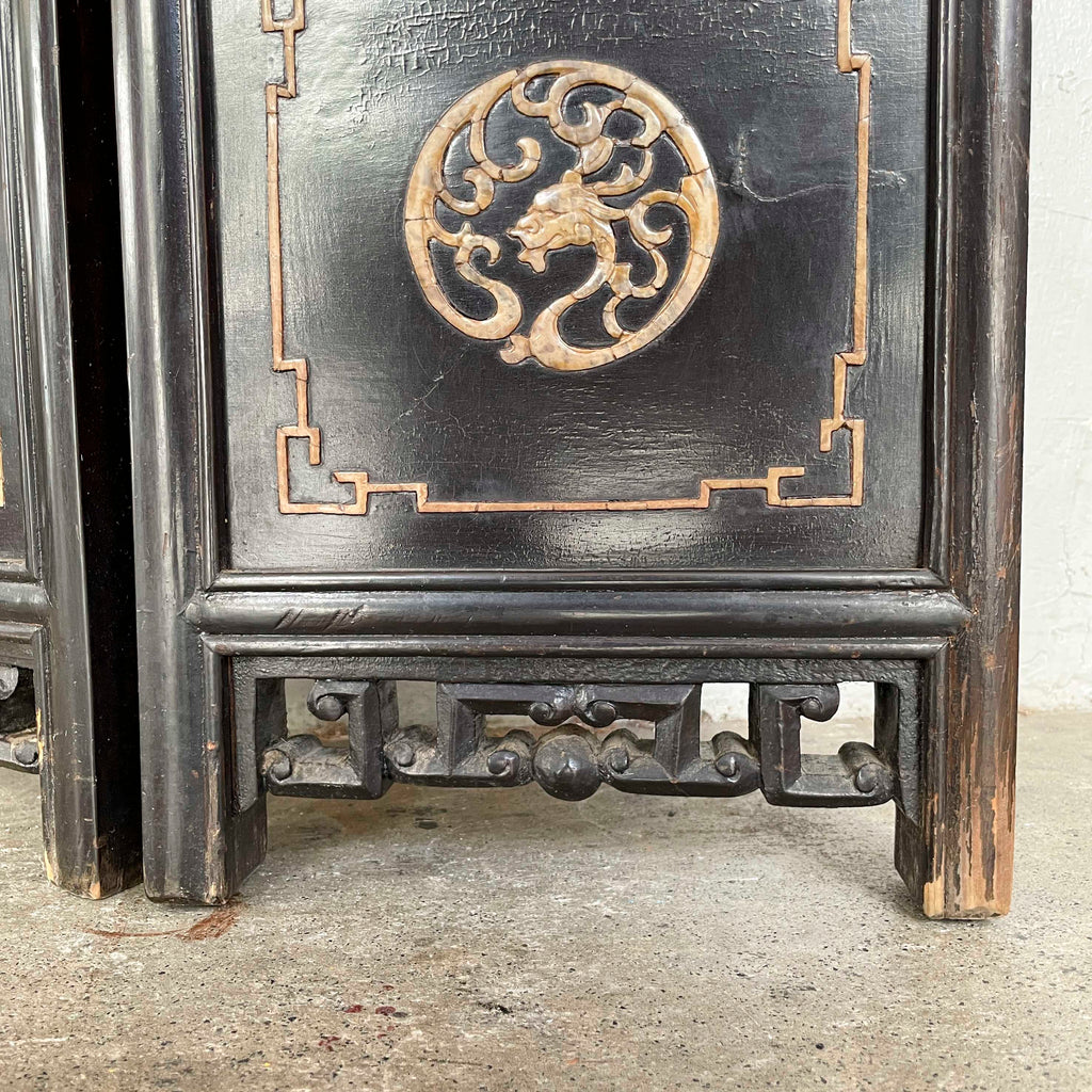 Folding Screen of "Ladies at Work & Leisure" in Carved Stone