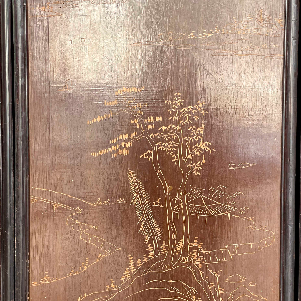 Folding Screen of "Ladies at Work & Leisure" in Carved Stone