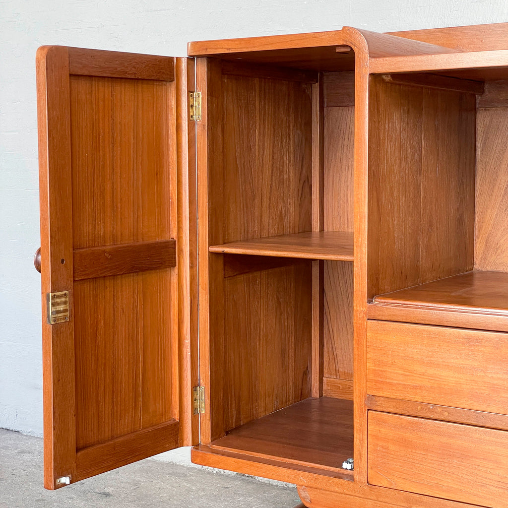 Refurbished Burmese Teak Pedestal Sideboard