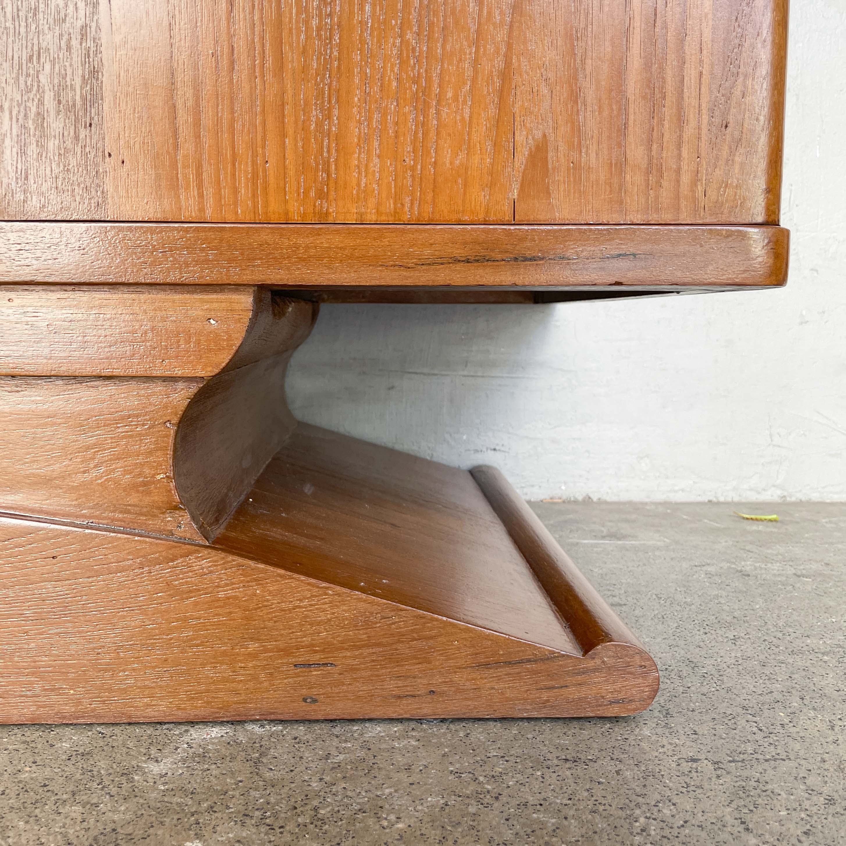 Refurbished Burmese Teak Pedestal Sideboard