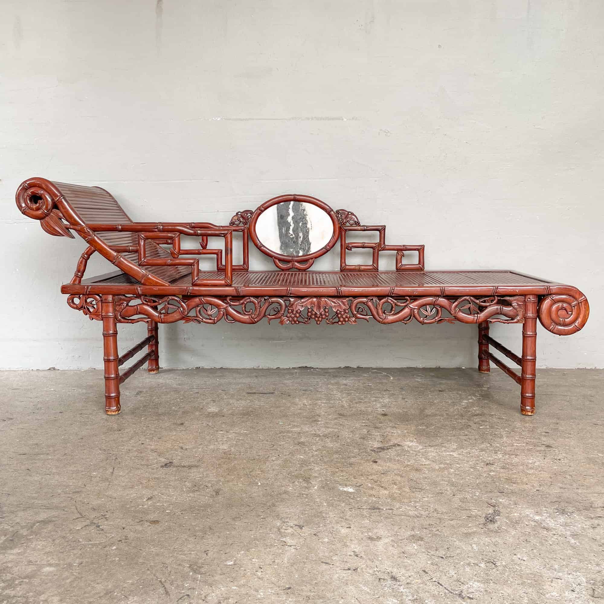 Chinese Wooden (Bamboo) Reclining Lounger 中式斜躺贵妃椅