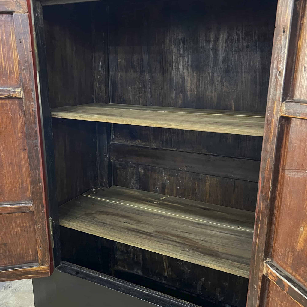 Black Wedding Cabinet with Red Doors