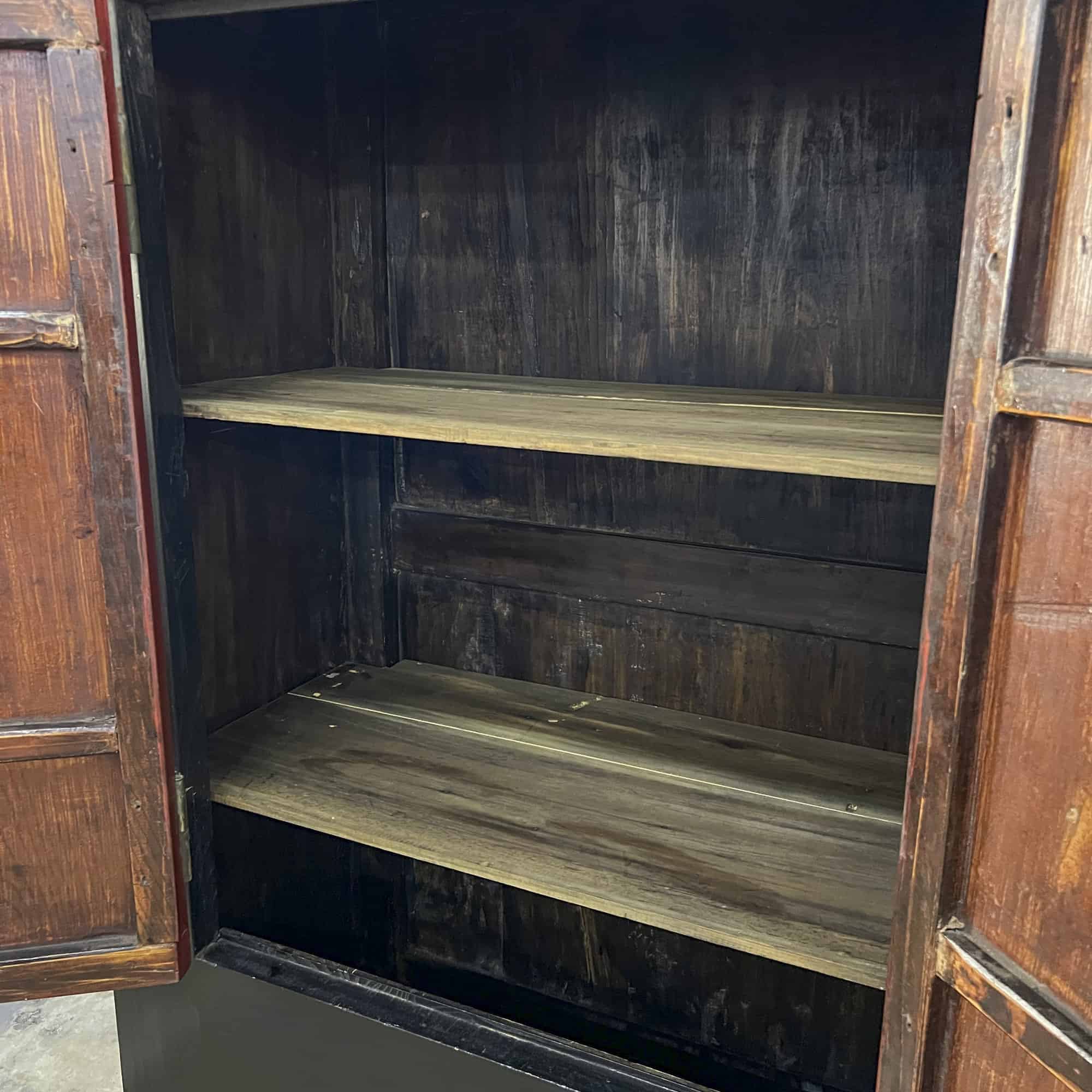 Black Wedding Cabinet with Red Doors
