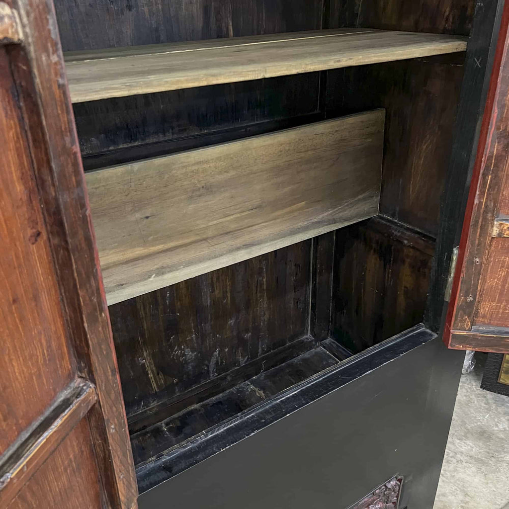 Black Wedding Cabinet with Red Doors