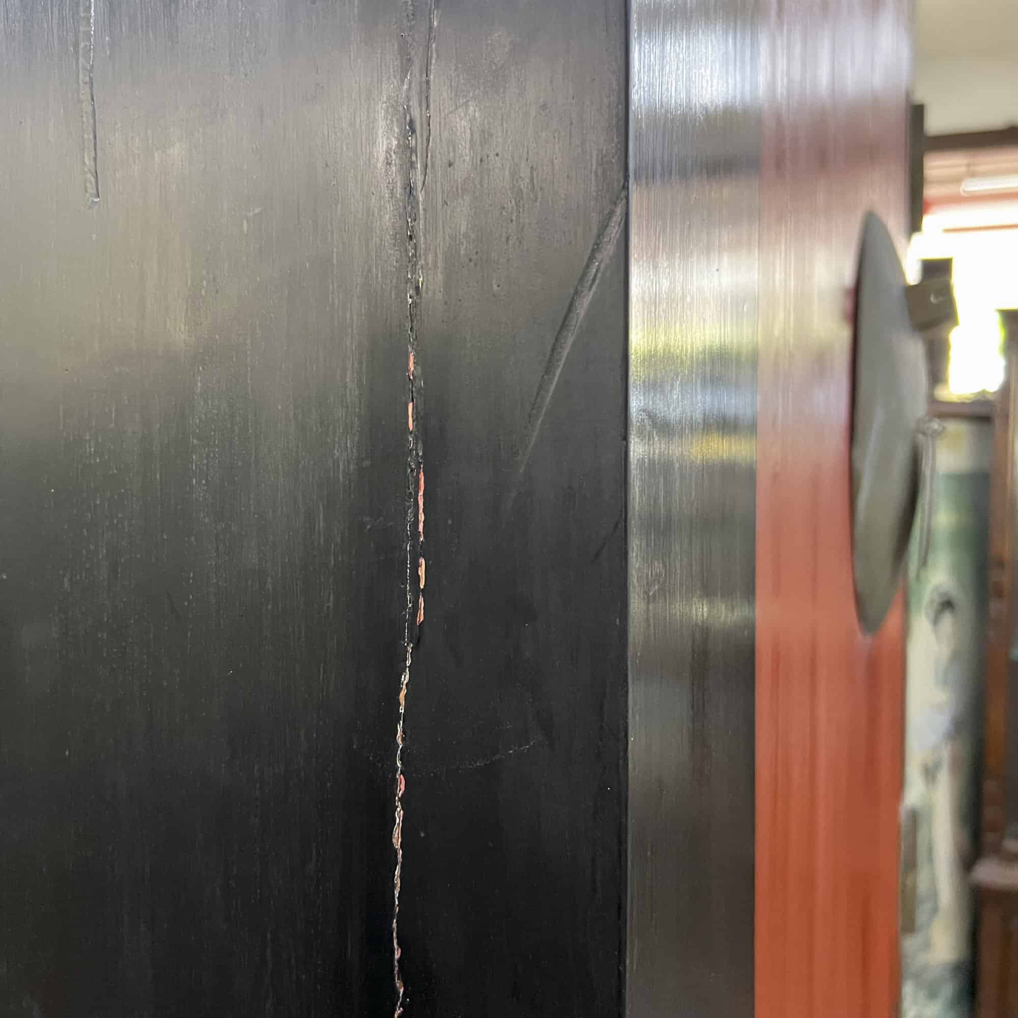 Black Wedding Cabinet with Red Doors