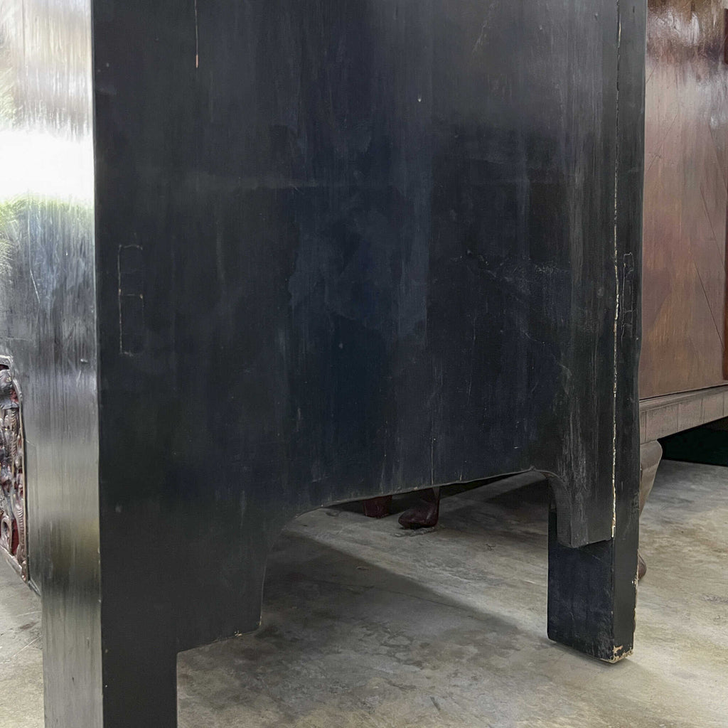 Black Wedding Cabinet with Red Doors