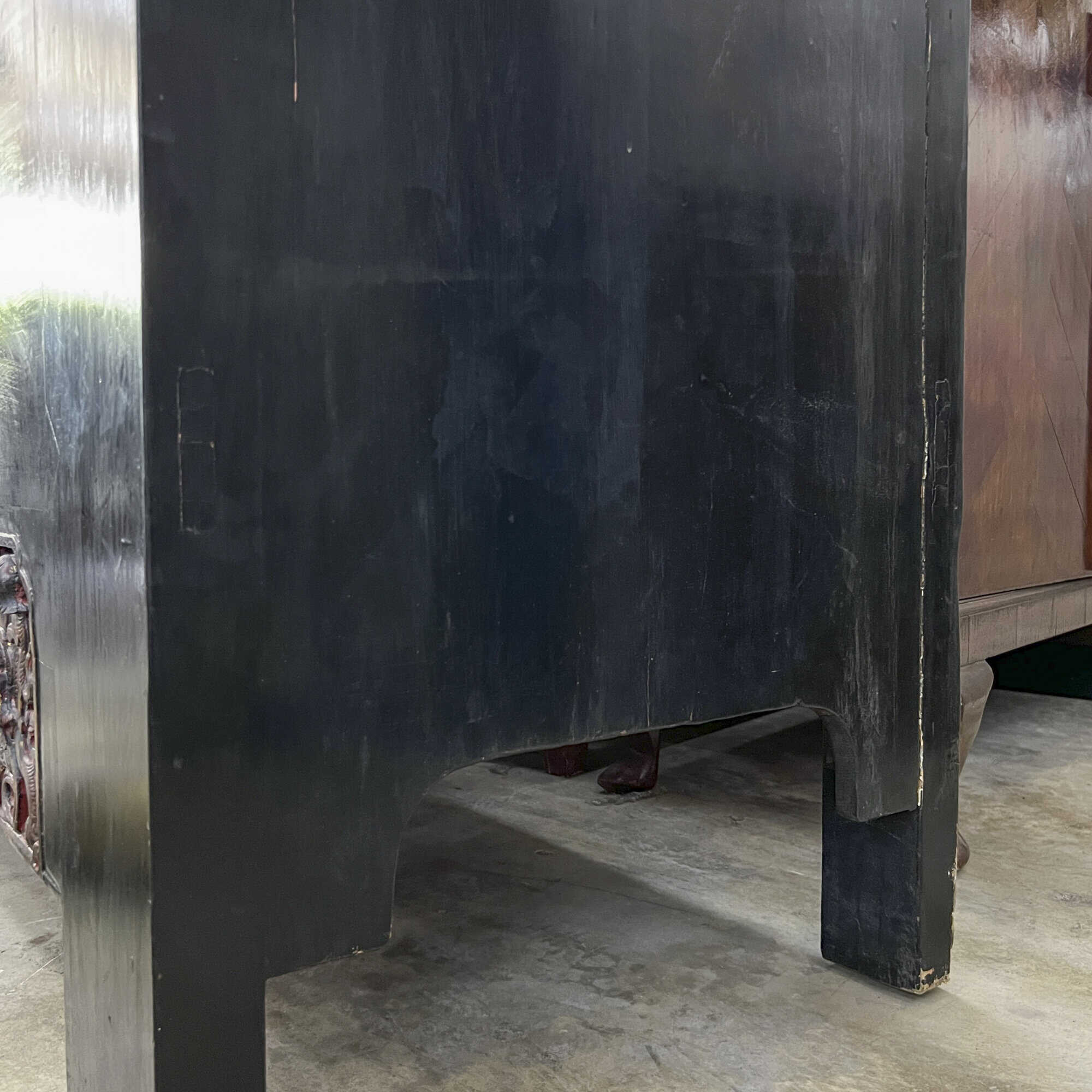 Black Wedding Cabinet with Red Doors