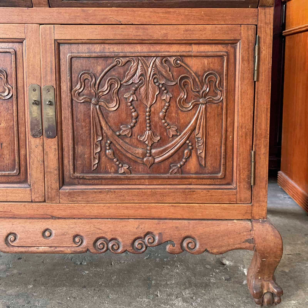 Solid Wood Cabinet with Carvings