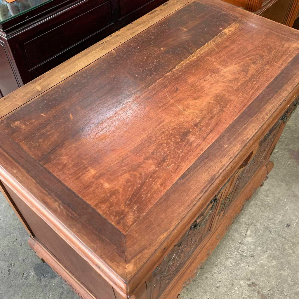 Solid Wood Cabinet with Carvings