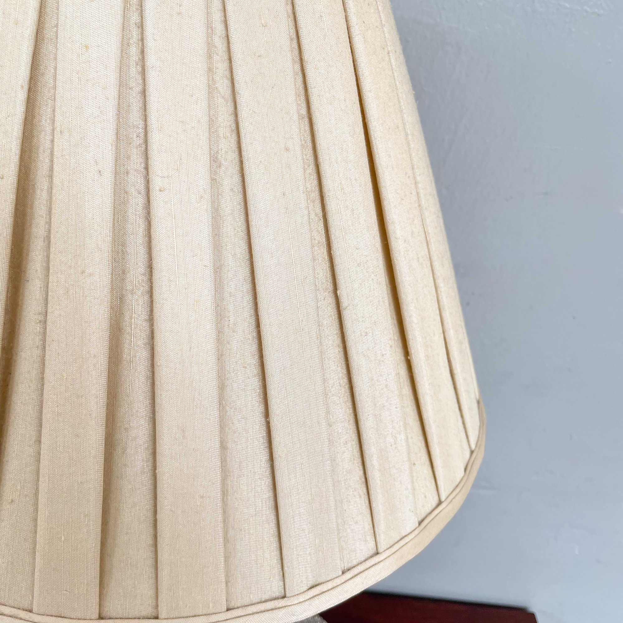 Brushed Gold with Brown Table Lamp (Small) with Pleated Lampshade