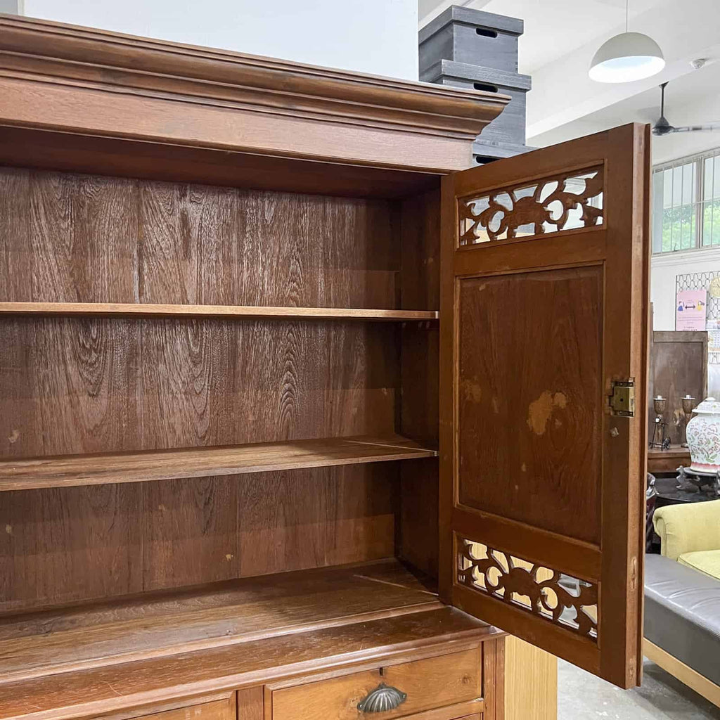 2 Tier Colonial Cabinet with Mirrored Doors