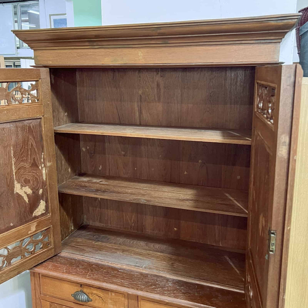 2 Tier Colonial Cabinet with Mirrored Doors