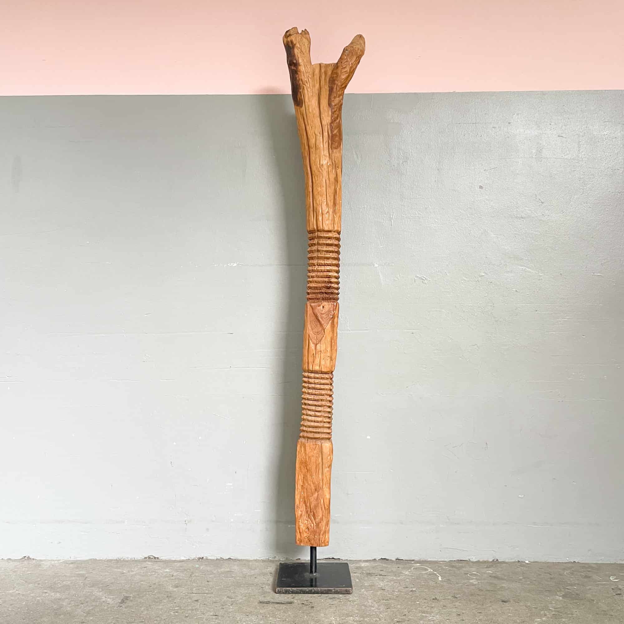 Teak "Totem" Tall Sculpture