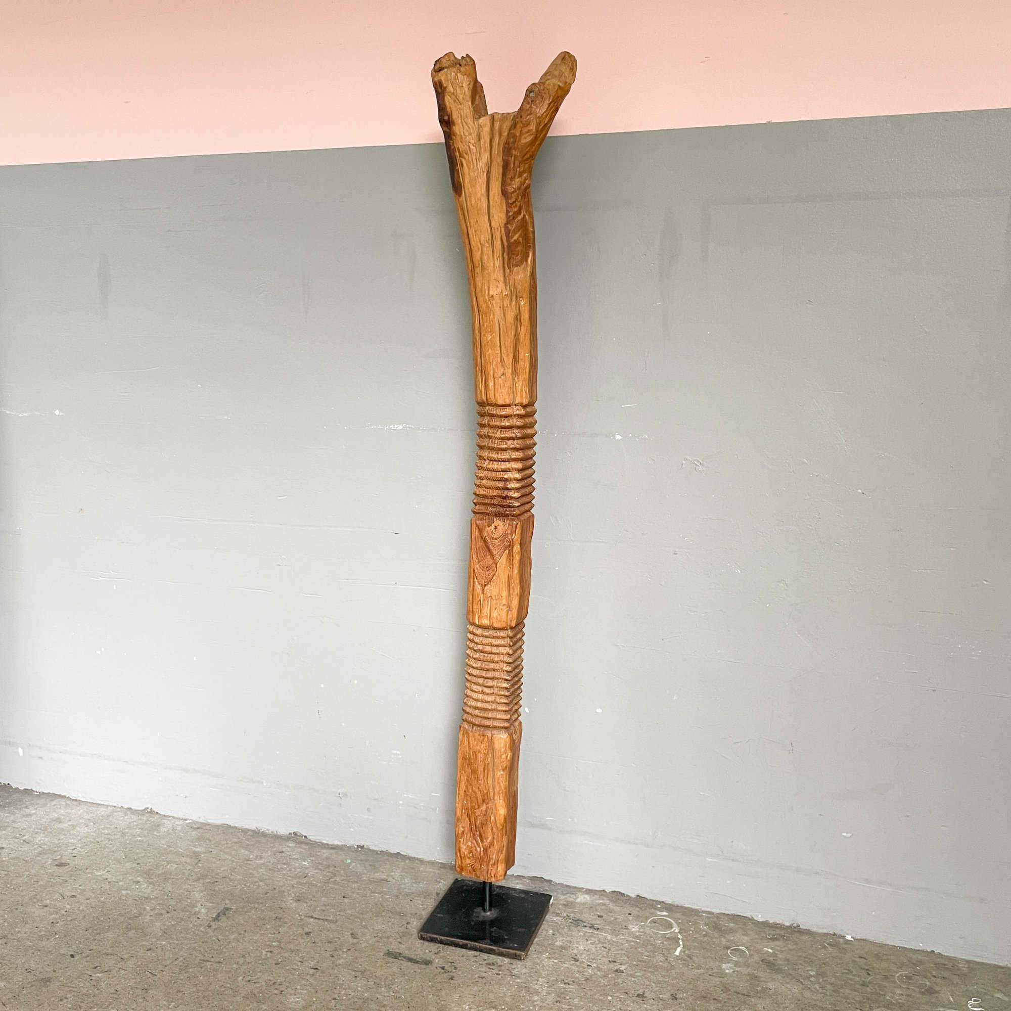 Teak "Totem" Tall Sculpture