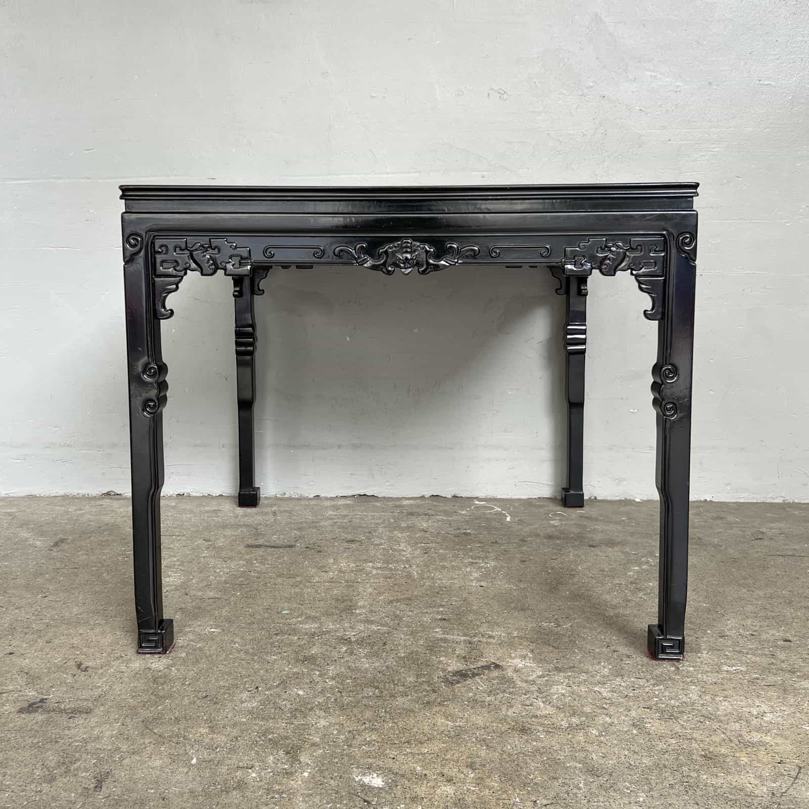 Oriental Square Table with Round Marble Top