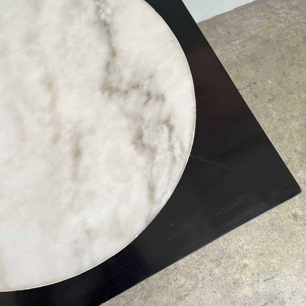 Oriental Square Table with Round Marble Top