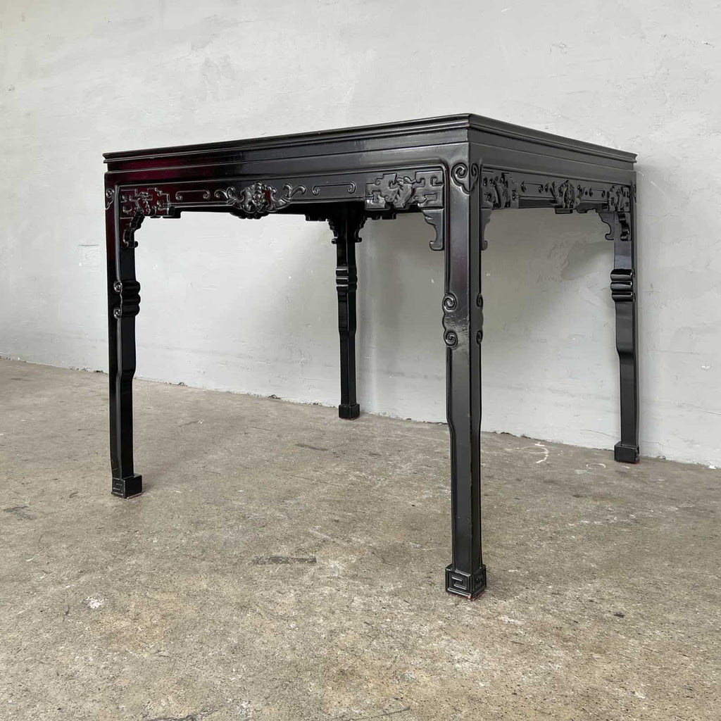 Oriental Square Table with Round Marble Top
