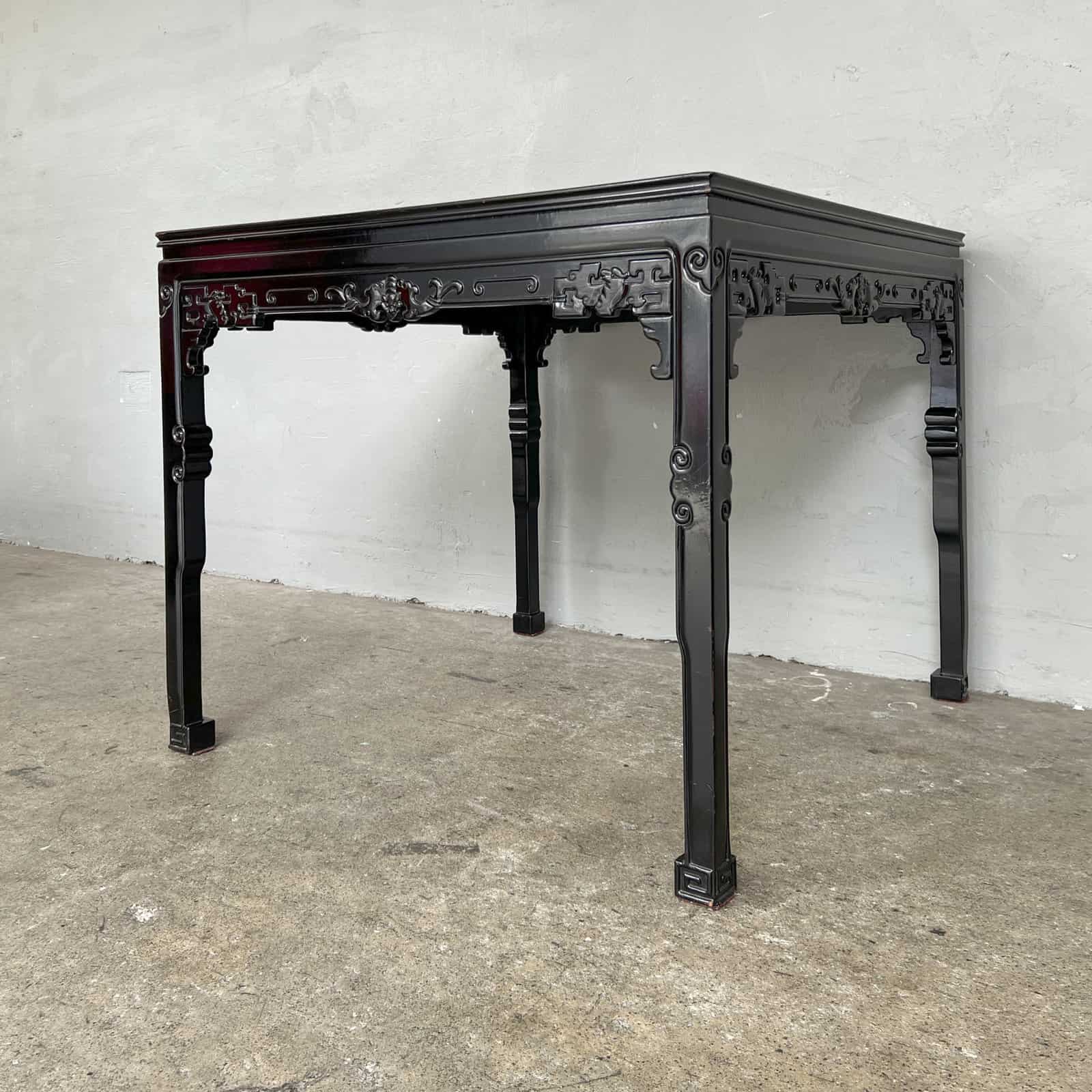 Oriental Square Table with Round Marble Top