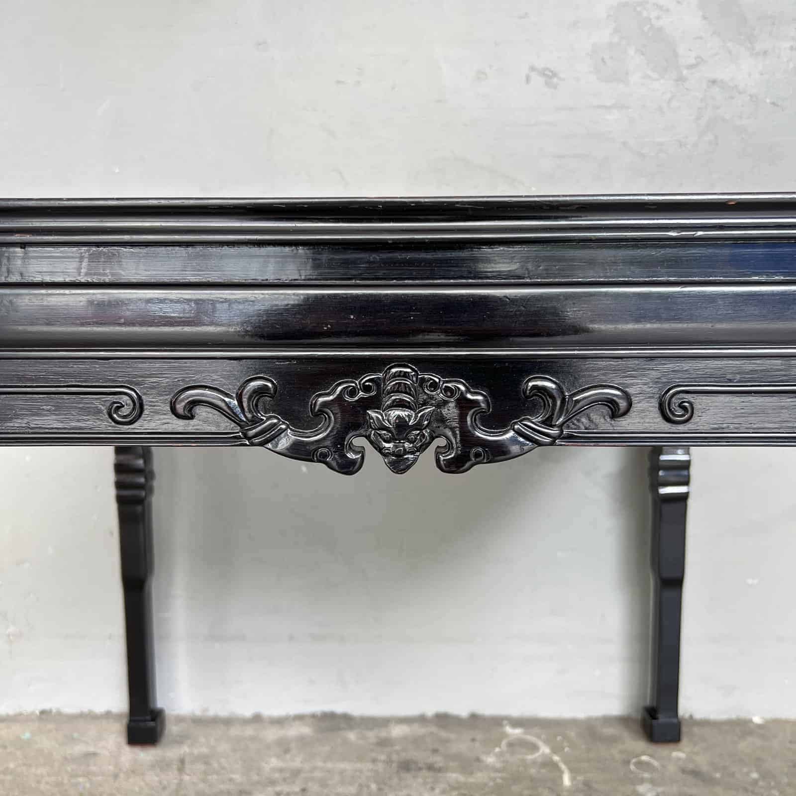 Oriental Square Table with Round Marble Top