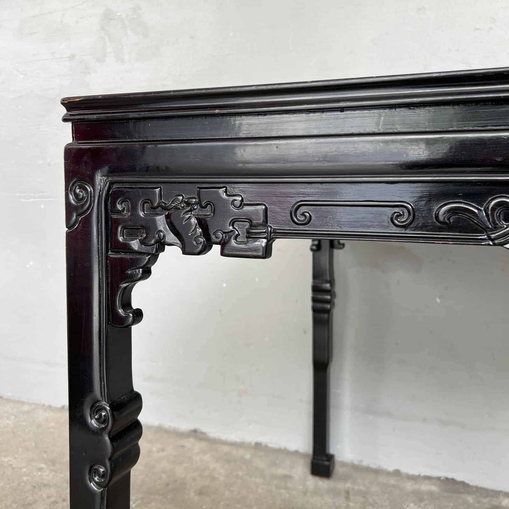 Oriental Square Table with Round Marble Top