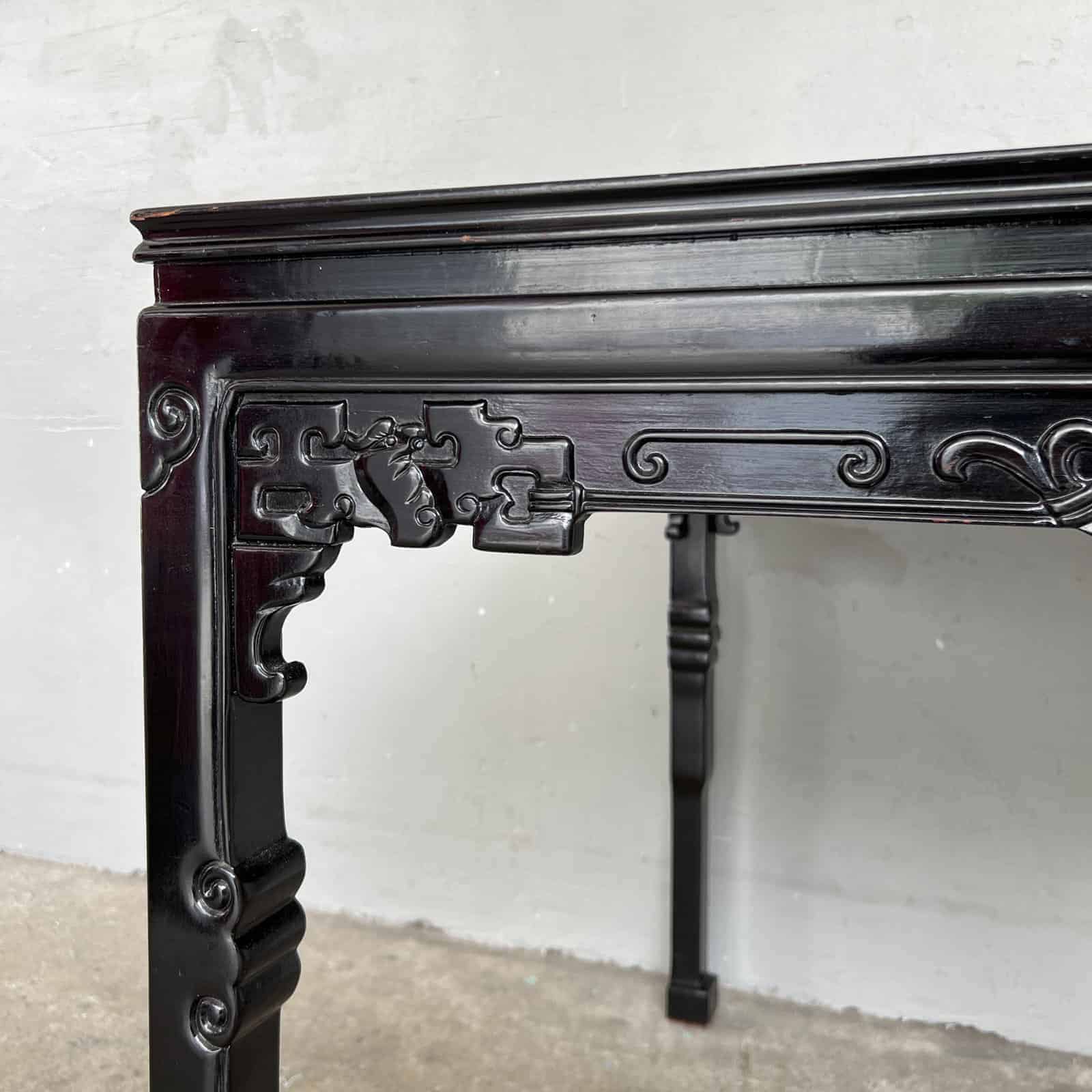Oriental Square Table with Round Marble Top
