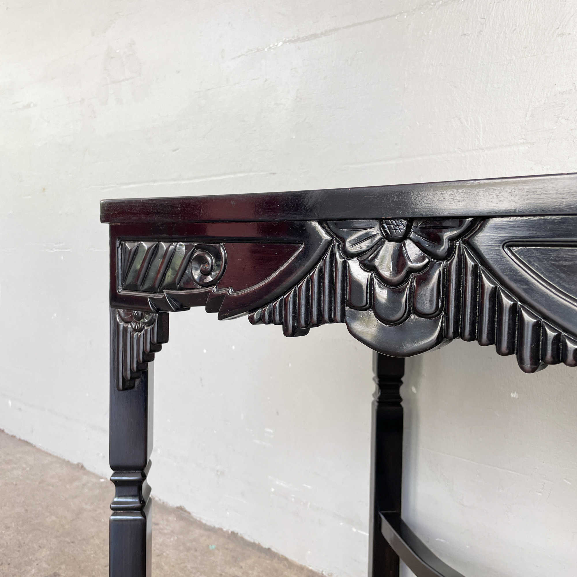 Oriental Side Table with Marble Top