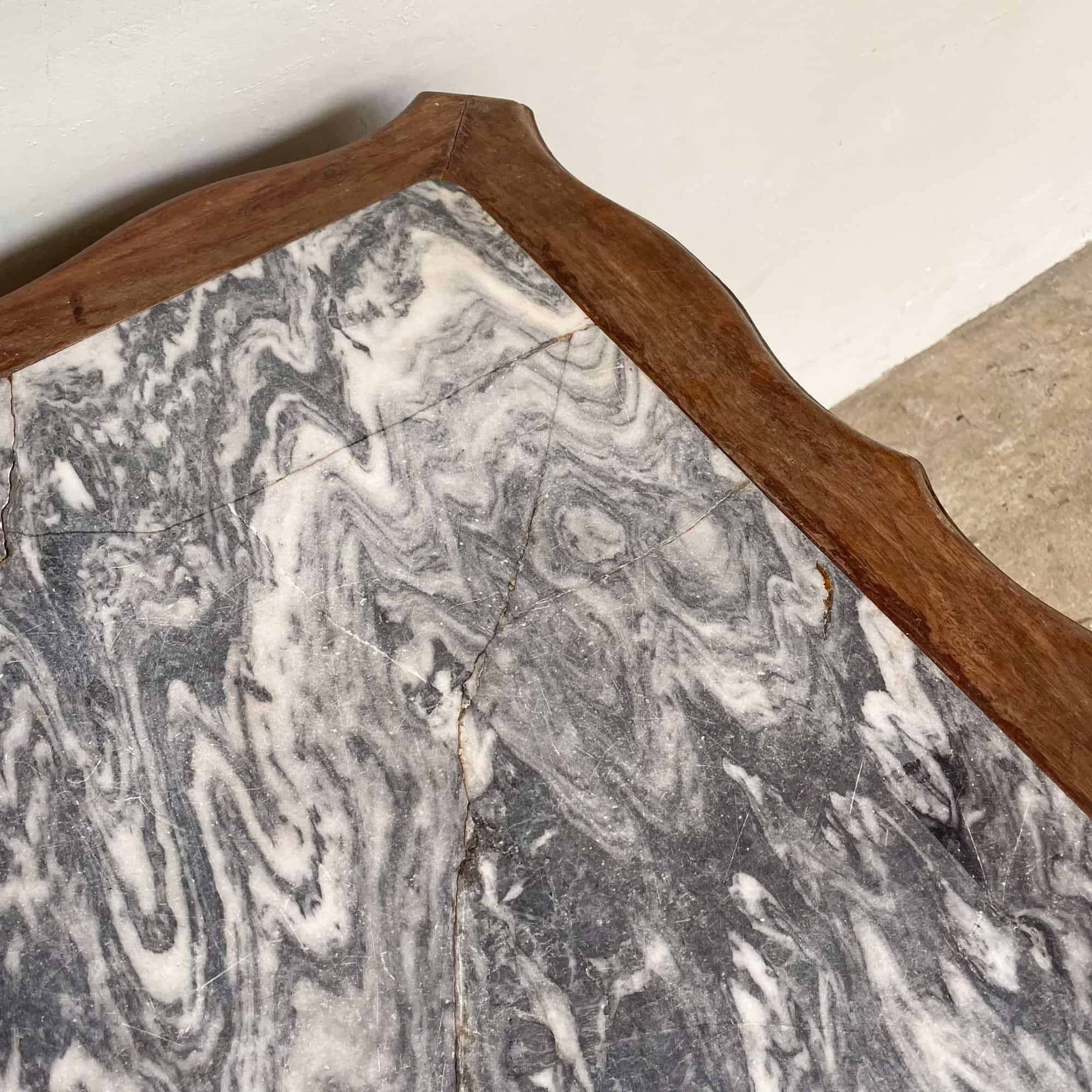Chinese Hardwood Square Scallop Hem Table