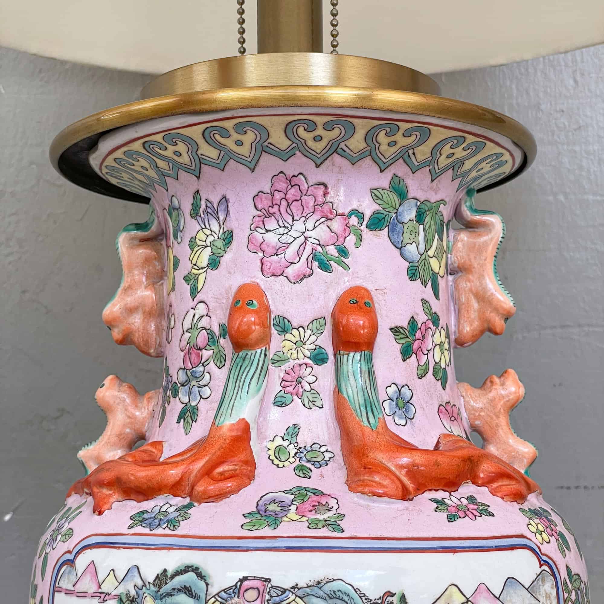 Famille Rose Oriental Table Lamp